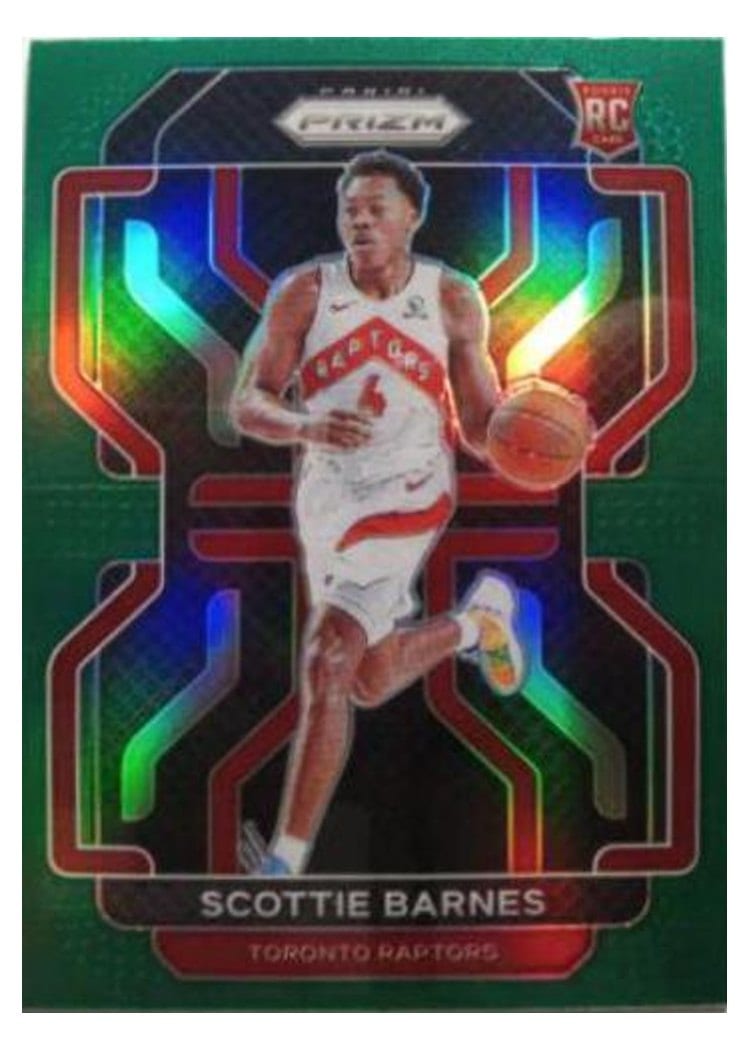 2021 Panini Prizm Scottie Barnes Green Wave #320 card