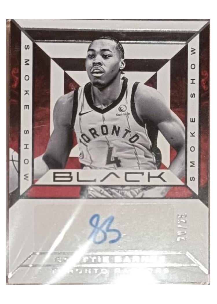 2023-24 Panini Black Smoke Show Signatures Scottie Barnes #SSS-SB card