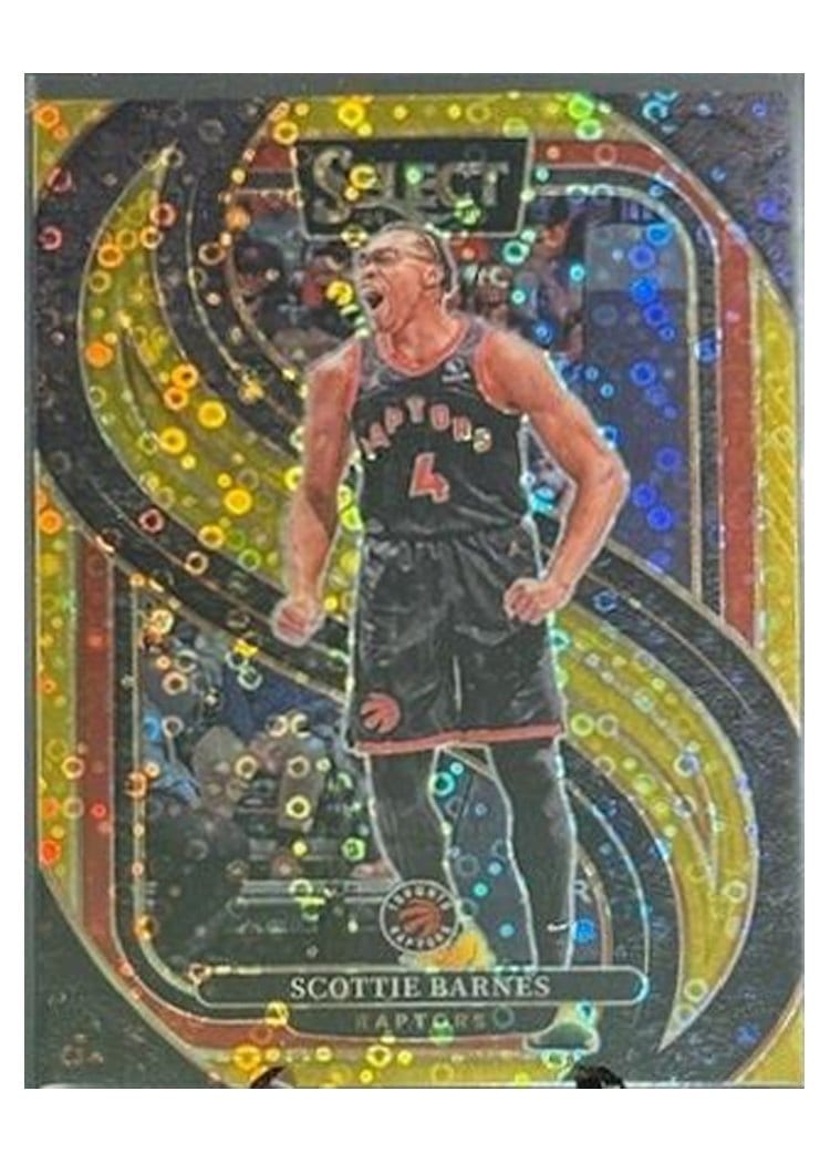 2024-25 Panini Select Base Set Scottie Barnes Gold Disco Prizm #125 card