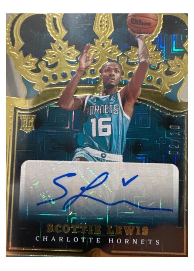 2021-22 Panini Crown Royale Rookie Crown Autographs Scottie Lewis #RC-SLW card