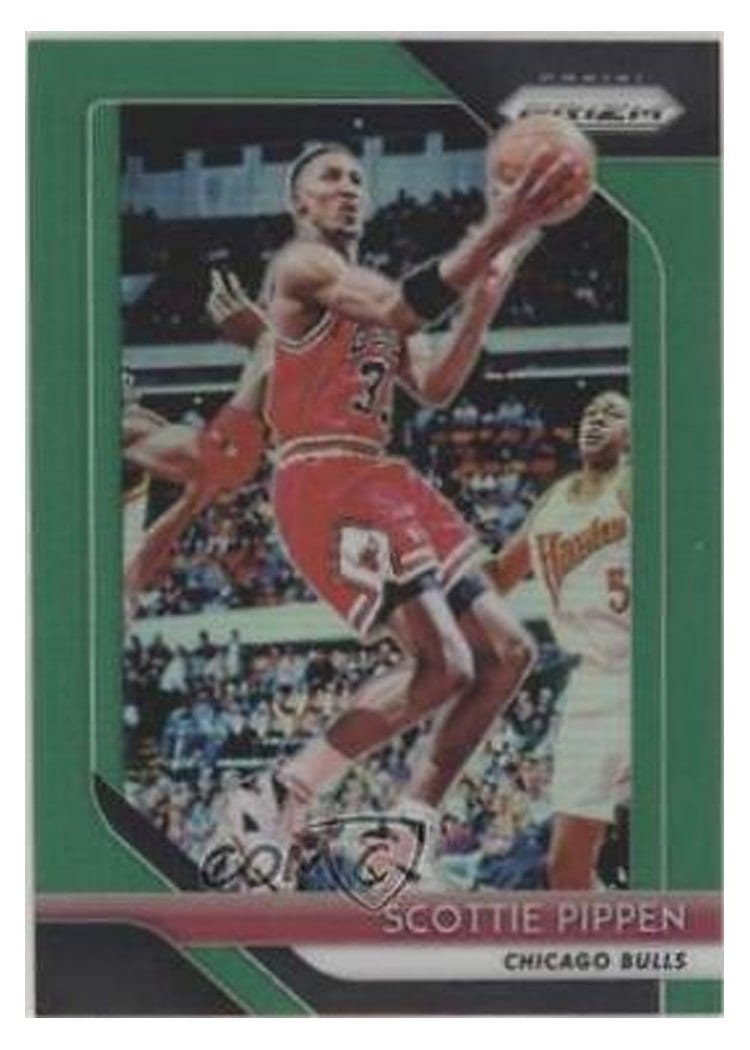 2018-19 Panini Prizm Base Set Scottie Pippen Green Prizm #65 card