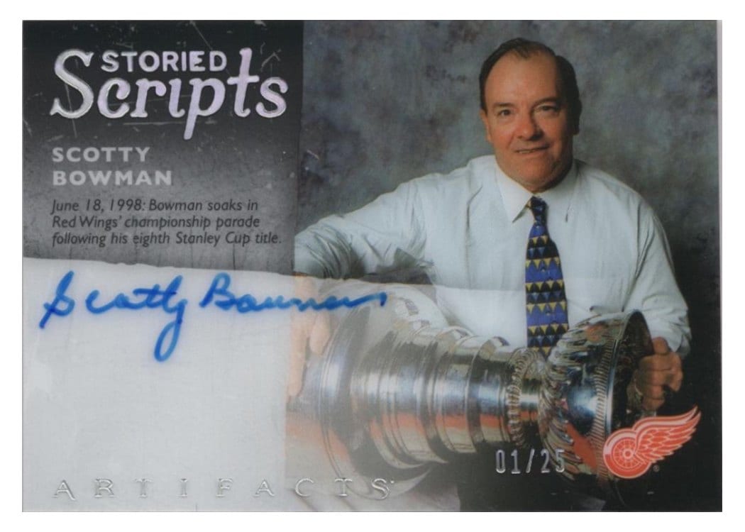 2024-25 Upper Deck Artifacts Storied Scripts Scotty Bowman #SS-SB card