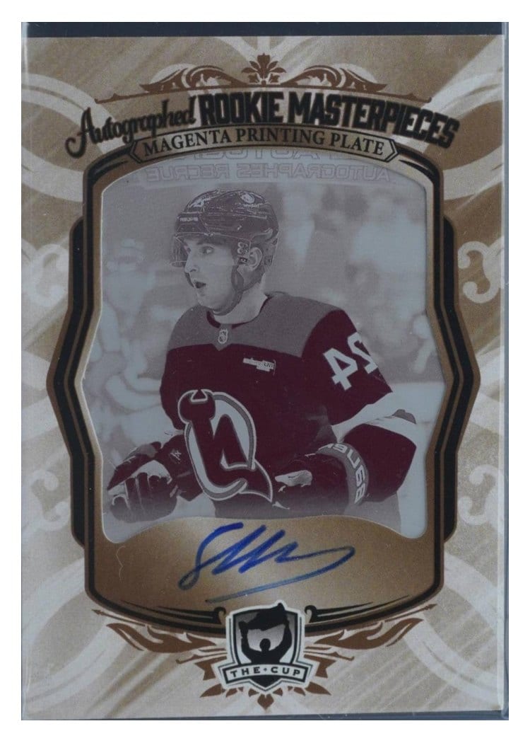 2024-25 Upper Deck The Cup Autographed Rookie Masterpiece Printing Plates - O-Pee-Chee Platinum Rookie Autograph Seamus Casey #R-SC card