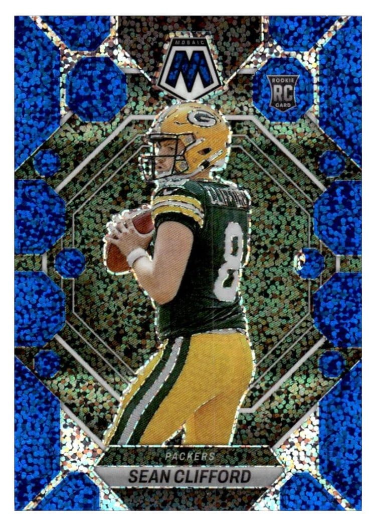2023 Panini Mosaic Base Set Sean Clifford Blue Sparkle #361 card