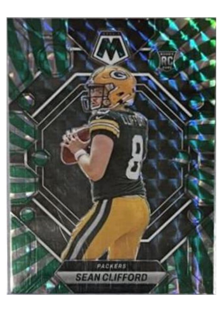2023 Panini Mosaic Base Set Sean Clifford Green Swirl #361 card