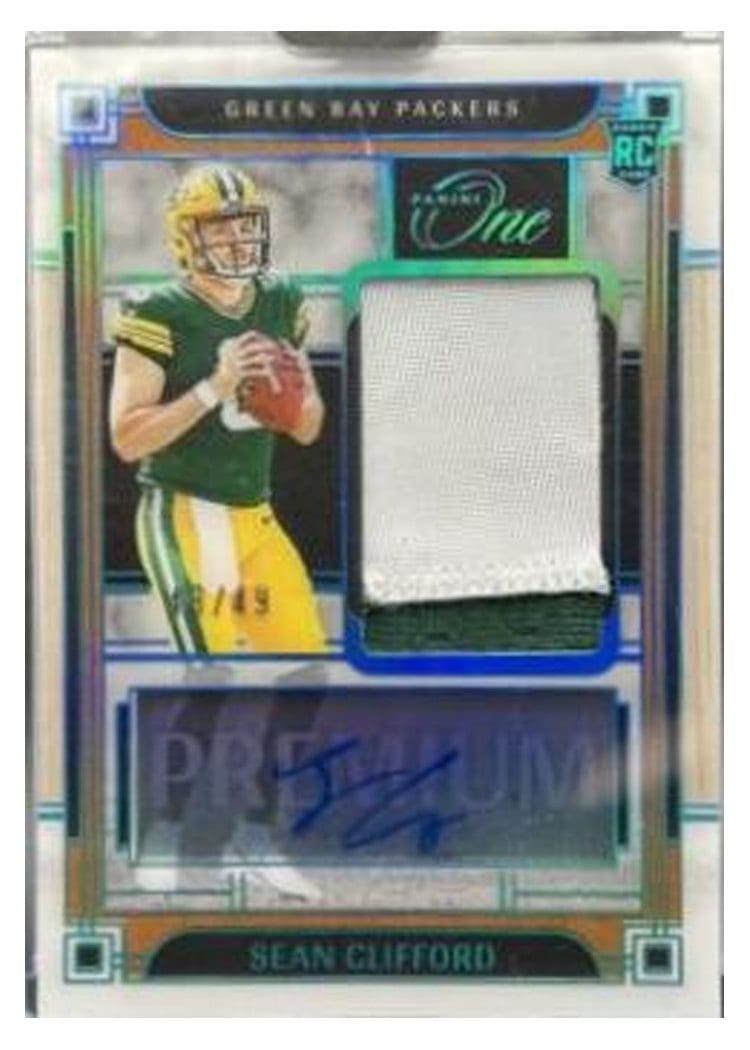 2023 Panini One Premium Rookie Patch Autographs Sean Clifford #135 card