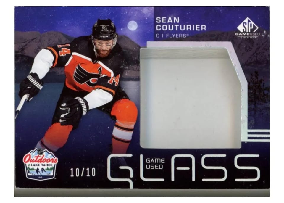 2021-22 SP Game Used 2021 NHL Lake Tahoe Games Rink Glass Relics Starscape Sean Couturier #LT-SC card