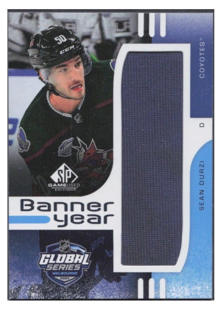2024-25 SP Game Used 2023 Global Series Melbourne Banner Year Relics Sean Durzi #BYGS-SD card