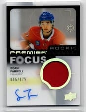 2023-24 Upper Deck Premier Premier Focus Autograph Patch Rookies Sean Farrell #PFR-SF card