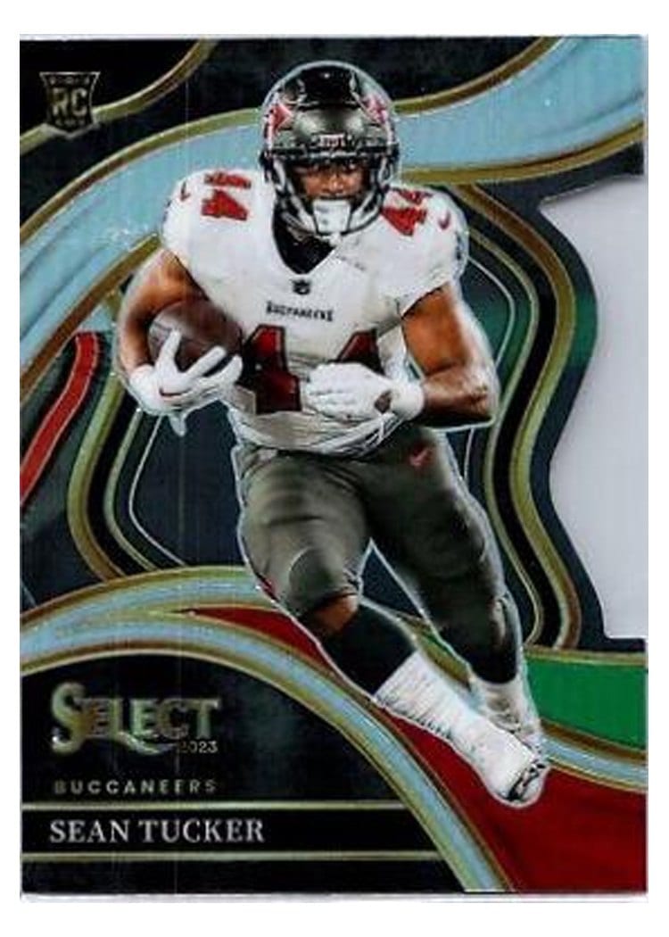 2023 Panini Select Base Set Sean Tucker Black Green Prizm Die-Cut #220 card