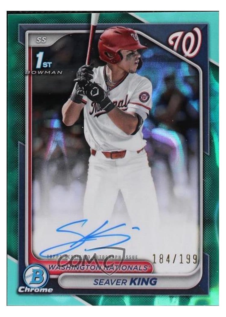 2024 Bowman Draft Chrome Prospect Autographs Seaver King Aqua Lava Refractor #CPA-SK card