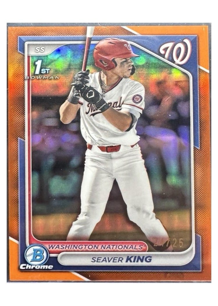2024 Bowman Draft Chrome Prospect Autographs Seaver King Orange Refractor #CPA-SK card