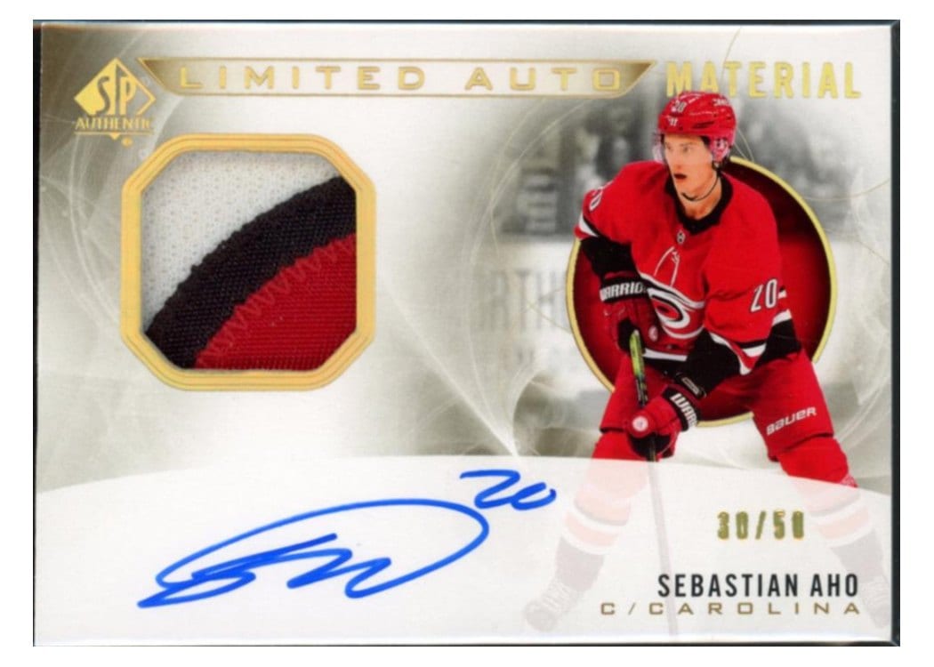 2022-23 SP Authentic 2020 Update - Limited Autograph Material Sebastian Aho #LAM-SA card