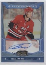 2024-25 O-Pee-Chee Platinum Blue Rainbow Autographs Sebastian Aho #BA-SA card