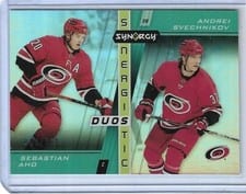 2021-22 Upper Deck Synergy Synergistic Duos Sebastian Aho/Andrei Svechnikov #SD-12 card
