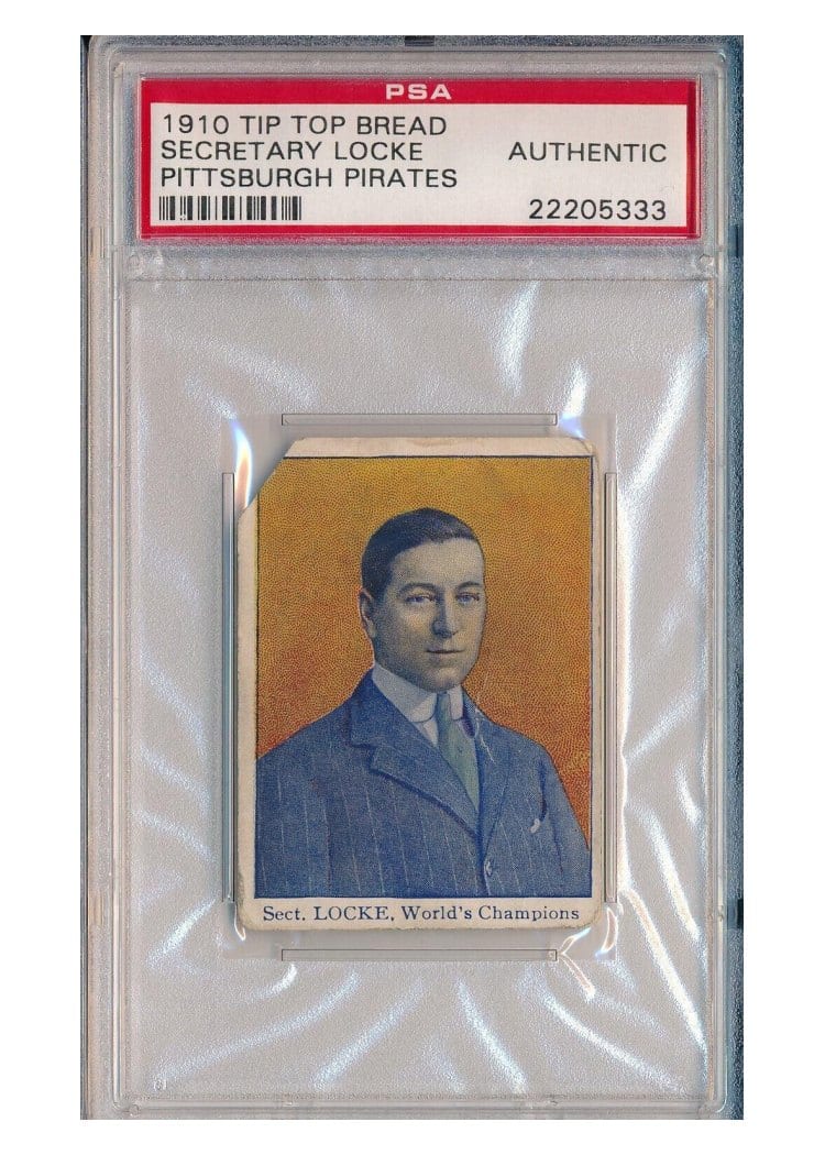 1910 Tip Top Bread Pittsburgh Pirates Secretary Locke card