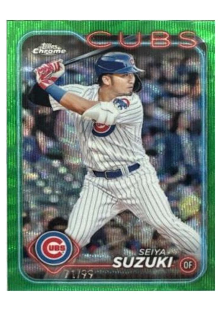 2024 Topps Chrome Seiya Suzuki Green Refractor #13 card