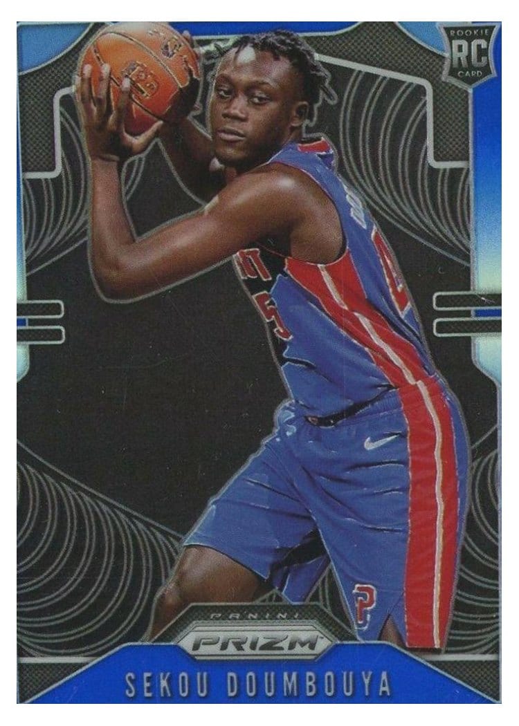 2019-20 Panini Prizm Base Set Sekou Doumbouya Blue Prizm #261 card