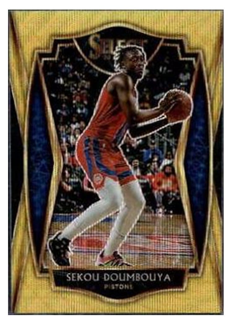 2020-21 Panini Select Base Set Sekou Doumbouya Gold Wave #107 card