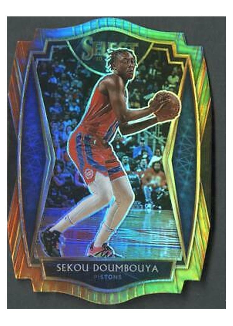2020-21 Panini Select Base Set Sekou Doumbouya Tie Dye Prizm Die Cut #107 card