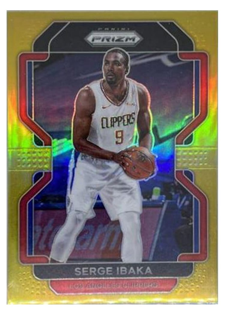 2021-22 Panini Prizm Base Set Serge Ibaka Gold Shimmer #18 card