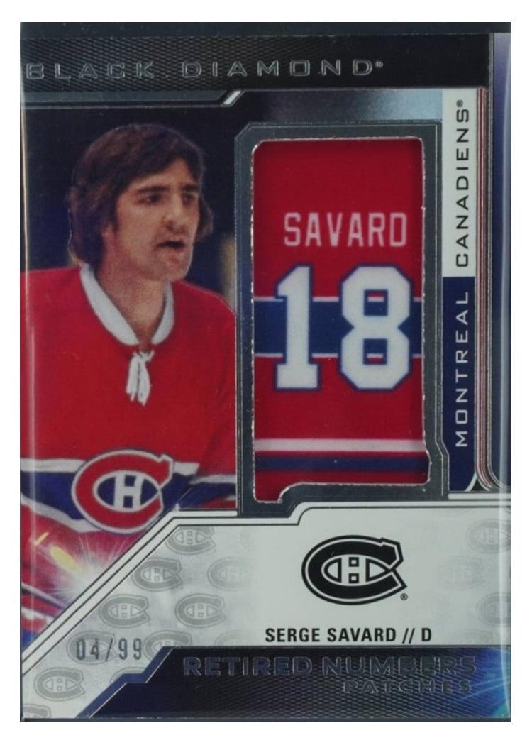 2022-23 Upper Deck Black Diamond Habs Retired Number Patches Serge Savard #HRN-SS