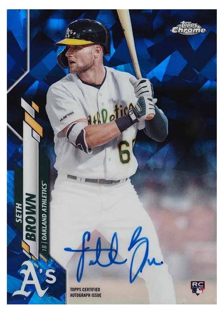 2020 Topps Chrome Sapphire Edition Rookie Autographs Seth Brown #CSA-SB card