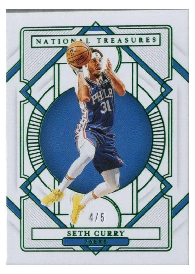 2020-21 Panini National Treasures Base Set Seth Curry Emerald #41 card