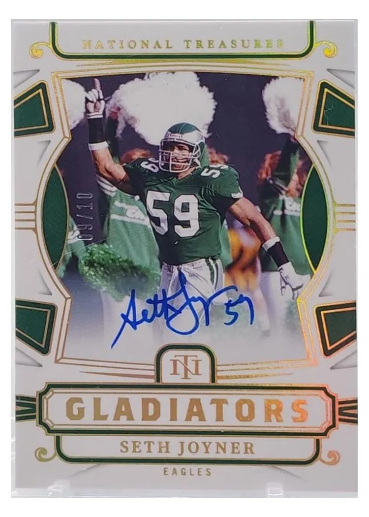 2024 Panini National Treasures Gladiators Holo Gold Signatures Seth Joyner #21 card