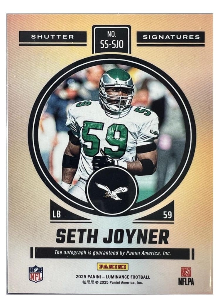 2025 Panini Luminance Shutter Signatures Seth Joyner #10 card
