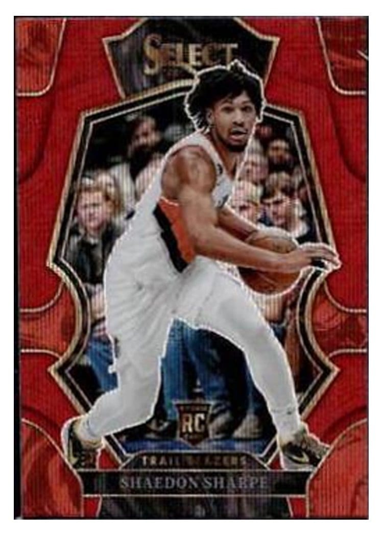 2022-23 Panini Select Base Set Shaedon Sharpe Red Wave Prizm #189 card