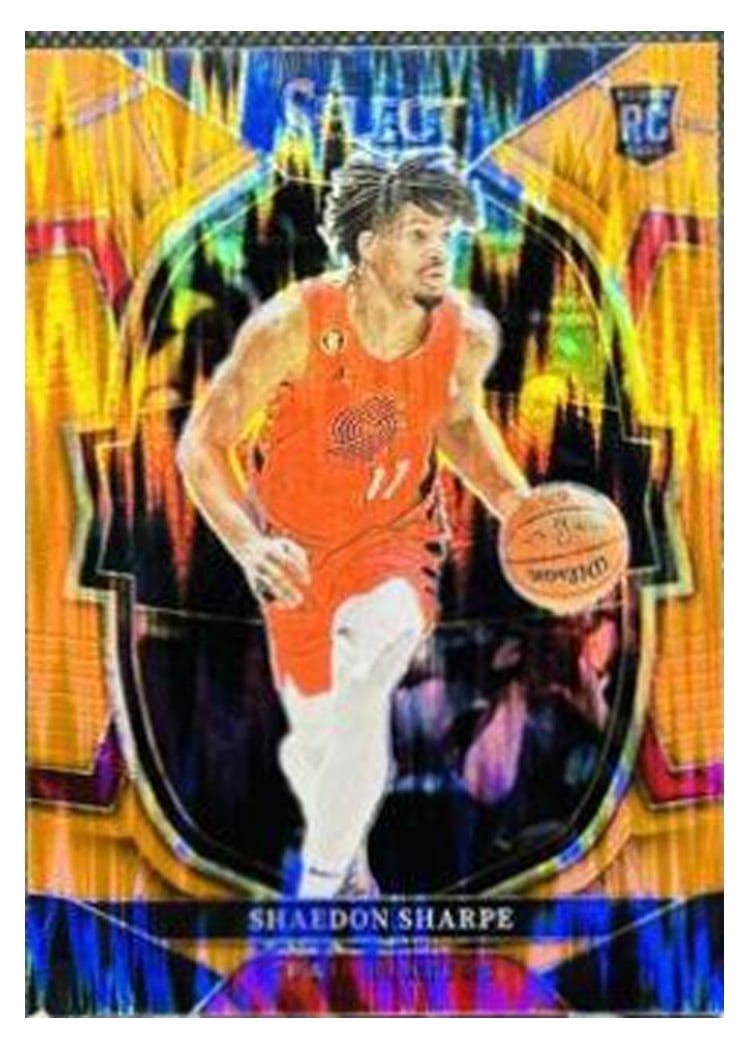 2022-23 Panini Select Base Set Shaedon Sharpe Orange Flash Prizm #71 card