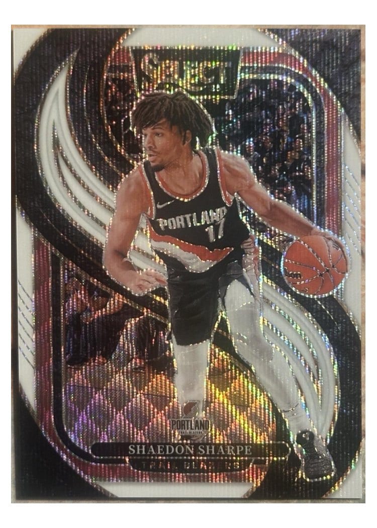 2024-25 Panini Select Base Set Shaedon Sharpe White Wave Prizm #152 card