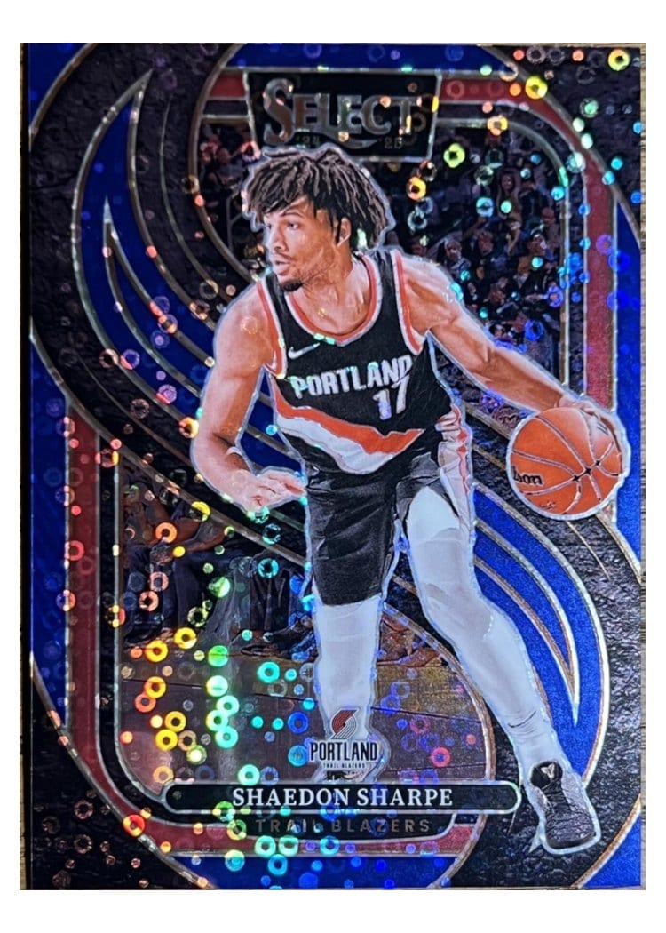 2024-25 Panini Select Base Set Shaedon Sharpe Blue Disco Prizm #152 card