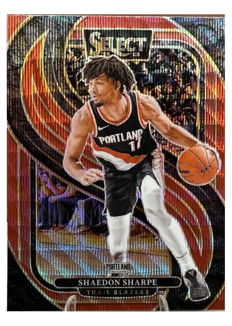 2024-25 Panini Select Base Set Shaedon Sharpe Red Wave Prizm #152 card