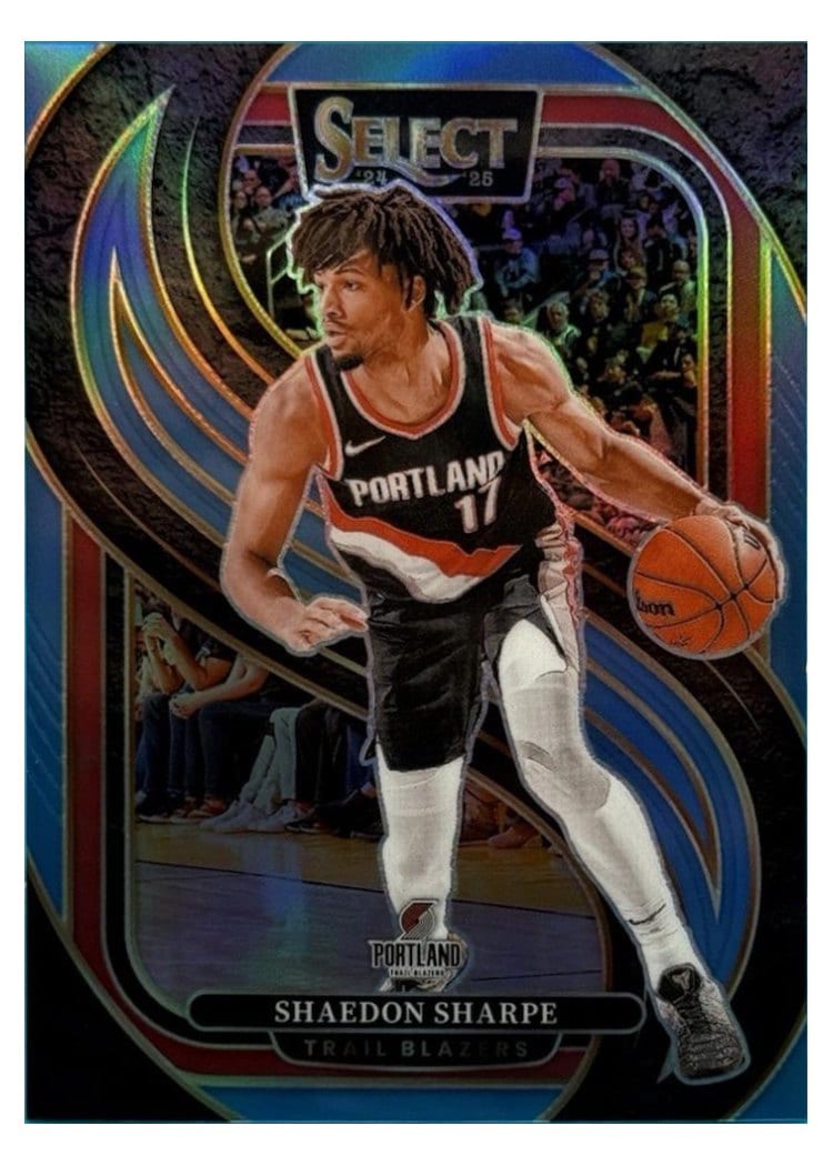2024-25 Panini Select Base Set Shaedon Sharpe Light Blue Prizm #152 card