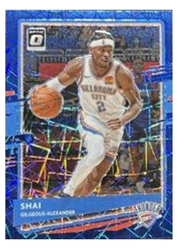 2020-21 Donruss Optic Base Set Shai Gilgeous-Alexander Blue Velocity #143 card