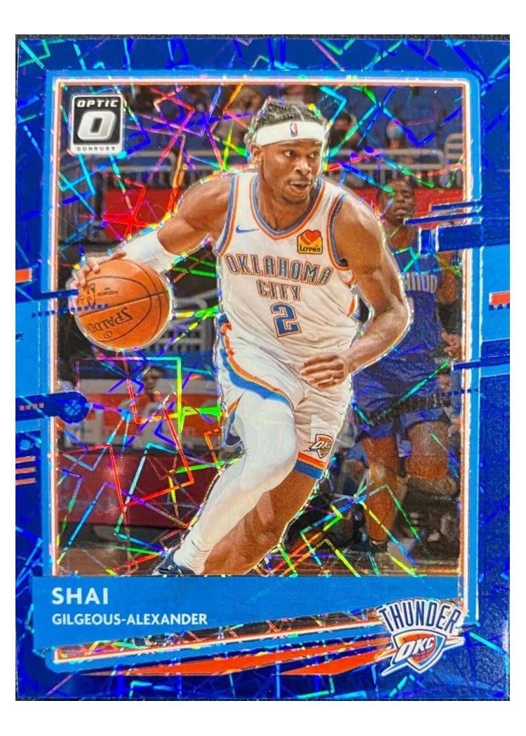 2020-21 Donruss Optic Base Set Shai Gilgeous-Alexander Blue Pulsar #143 card