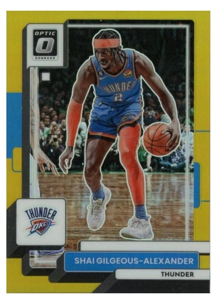 2022-23 Donruss Optic Base Set Shai Gilgeous-Alexander Gold #44 card