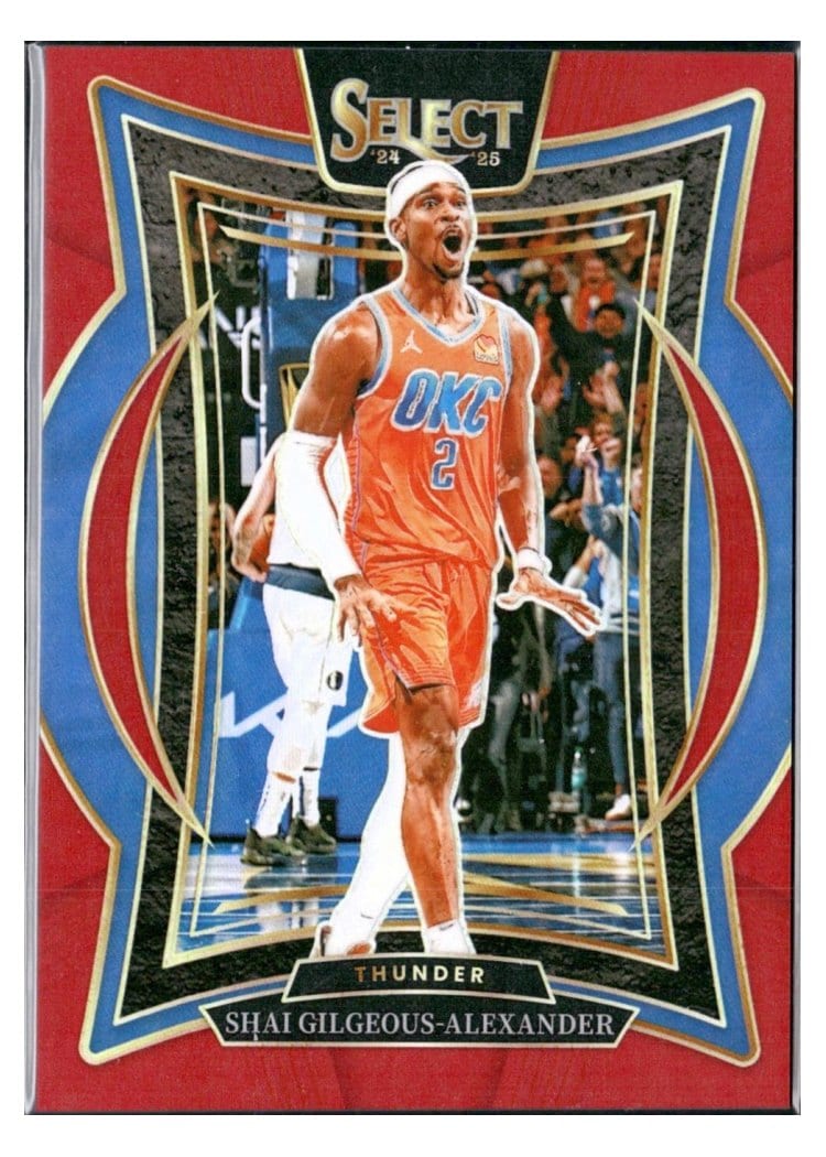 2024-25 Panini Select Base Set Shai Gilgeous-Alexander Red Prizm #36 card