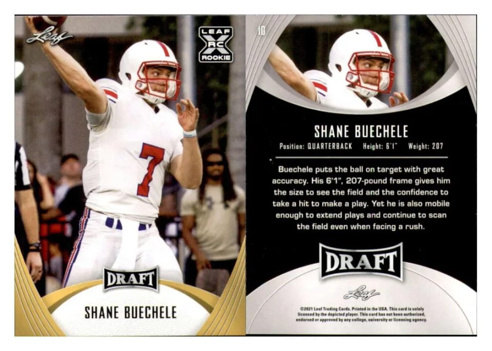 2021 Leaf Draft Shane Buechele #10 card