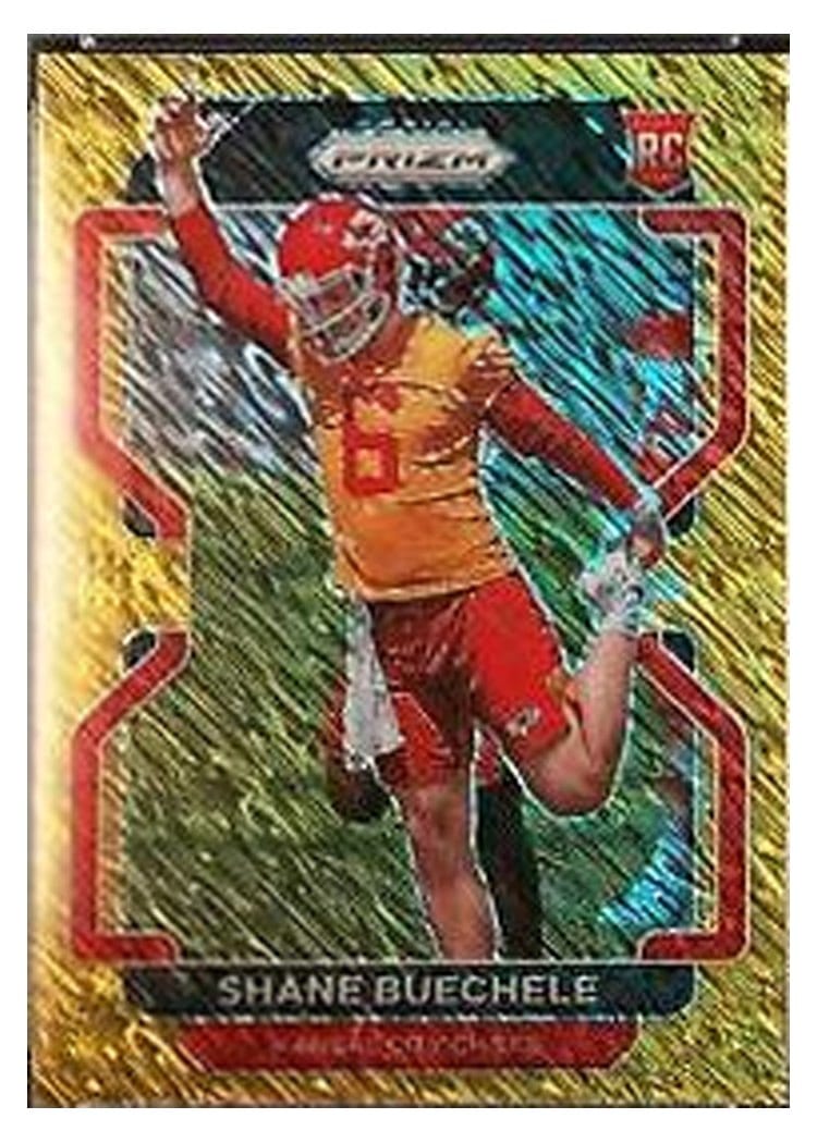 2021 Panini Prizm Base Set Shane Buechele Gold Shimmer #396 card