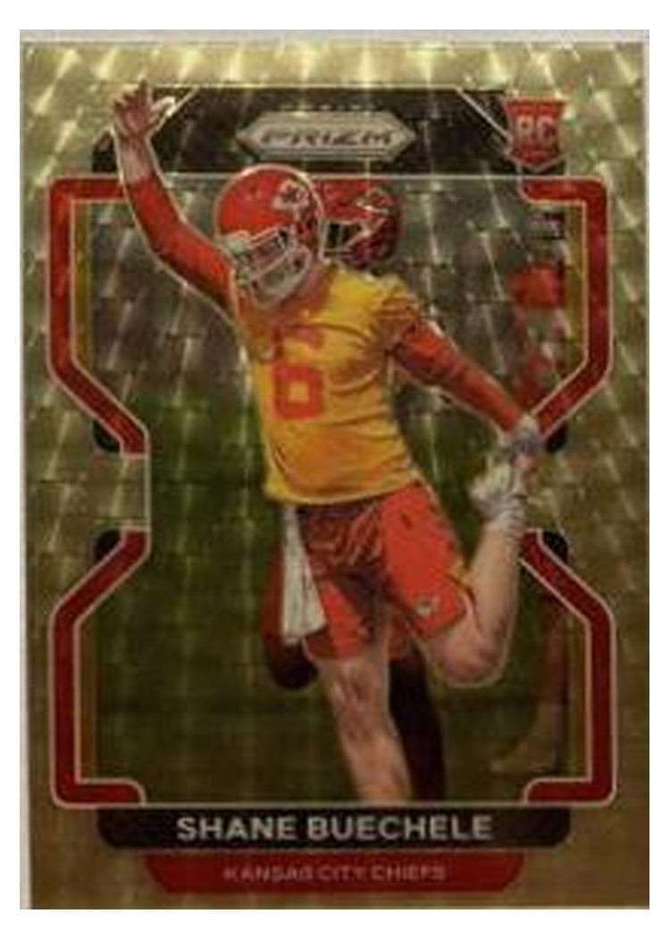 2021 Panini Prizm Base Set Shane Buechele Gold Vinyl Prizm #396 card