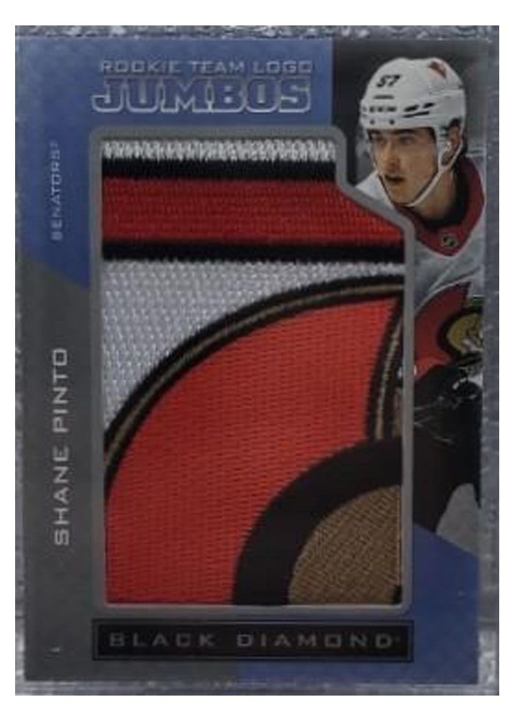 2021-22 Upper Deck Black Diamond Rookie Team Logo Jumbo Puzzle Patches Shane Pinto #RTL-SP card