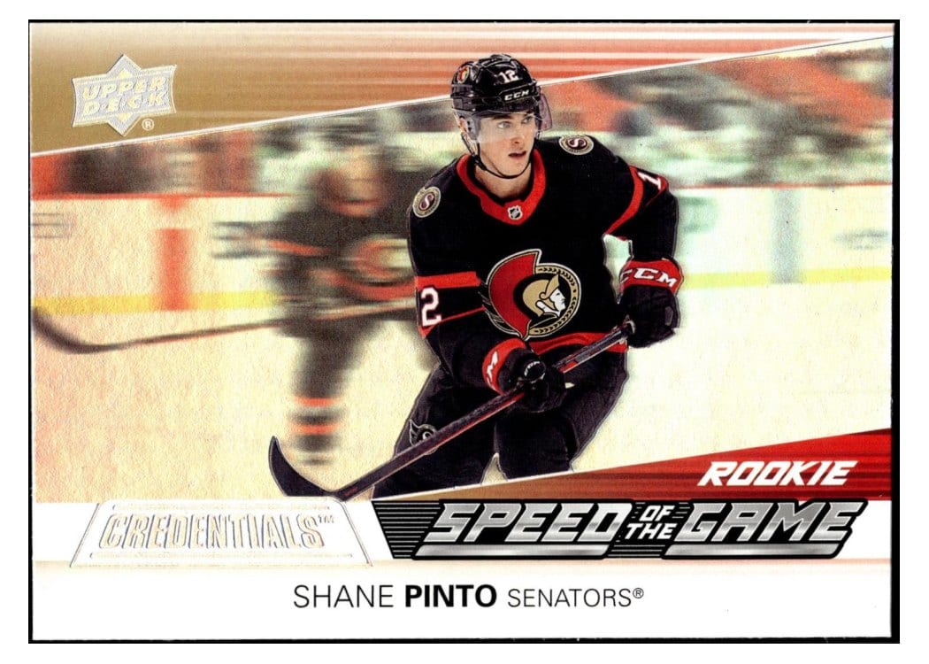 2021-22 Upper Deck Credentials Speed of the Game Rookies Shane Pinto #SGR19 card