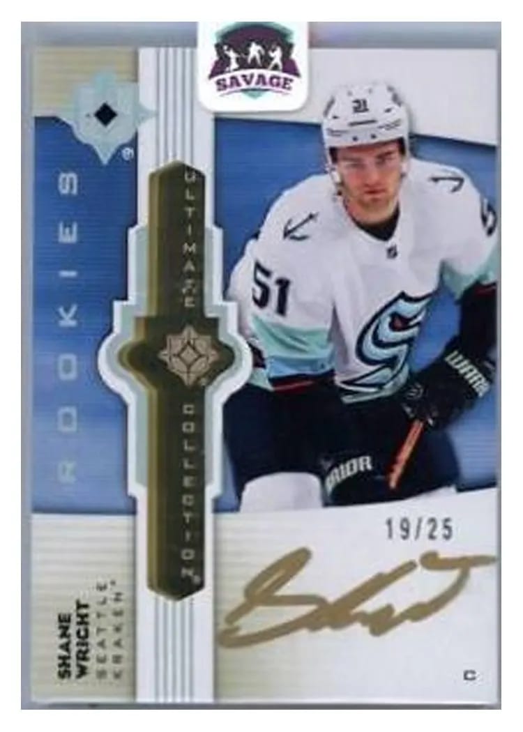 2022-23 Upper Deck Ultimate Collection Ultimate Emblems Autograph Shane Wright #UE-SW card