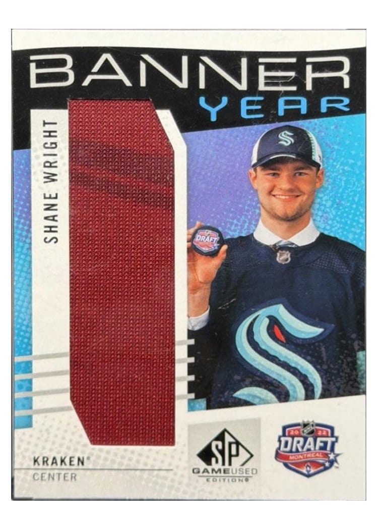 2025-26 SP Game Used NHL Draft Banner Year Relics Shane Wright #BYD-SW card