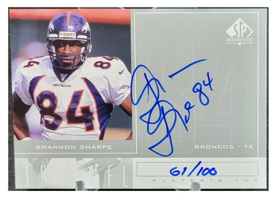 1998 SP Authentic Player's Ink Shannon Sharpe #SS card