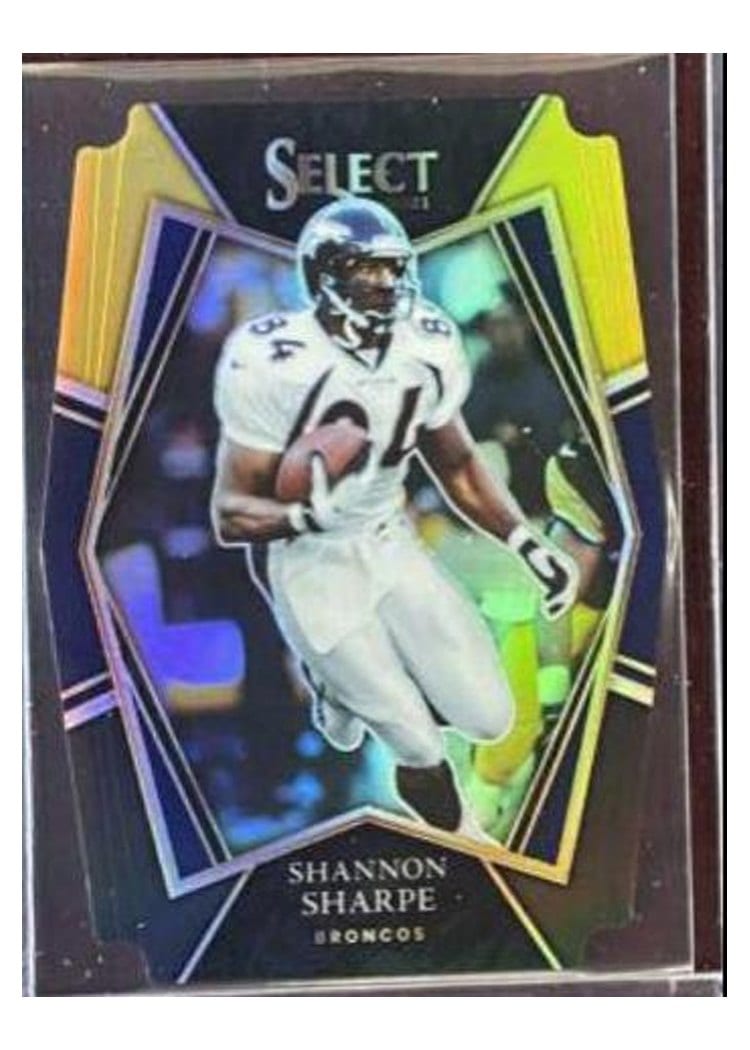 2021 Panini Select Base Set Shannon Sharpe Black Gold Die Cut #142 card