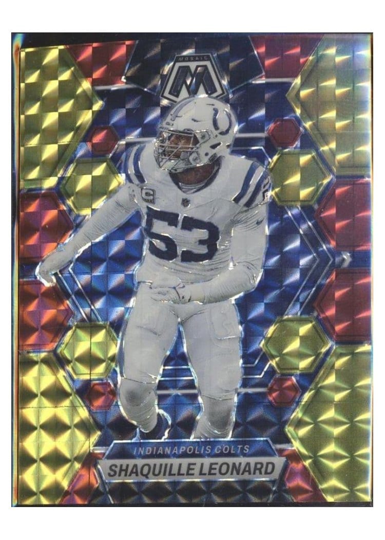 2023 Panini Mosaic Base Set Shaquille Leonard Choice Fusion Red Yellow #97 card